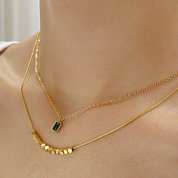 Emerald Vine Necklace - Gold