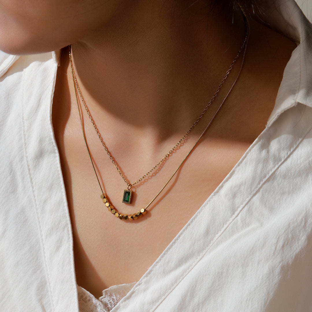 Emerald Vine Necklace - Gold