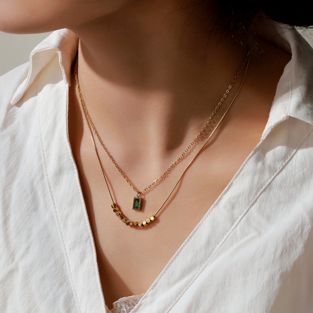 Emerald Vine Necklace - Gold