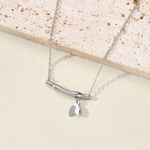 Bamboo Bloom Silver Necklace - Salty Accessories
