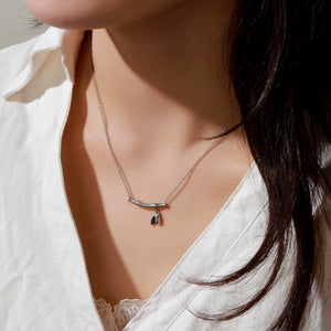Bamboo Bloom Silver Necklace - Salty Accessories