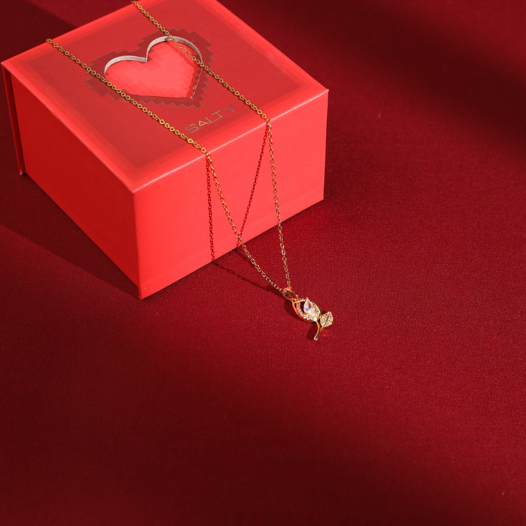 Amethyst Dew Necklace With Valentine Box - Salty Accessories