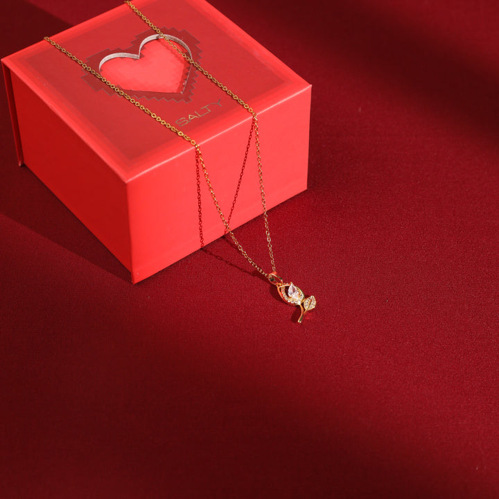 Amethyst Dew Necklace With Valentine Box - Salty Accessories