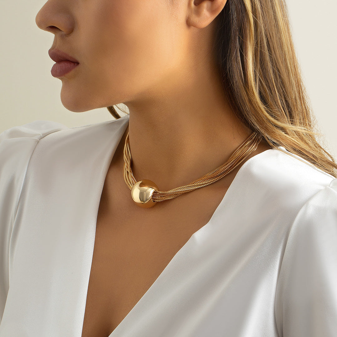 Multi-Chain Statement Ball Necklace - Salty Accessories