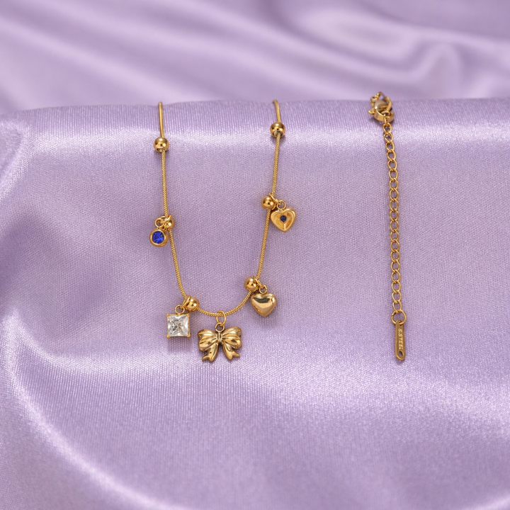 Golden Keepsake Bow Necklace