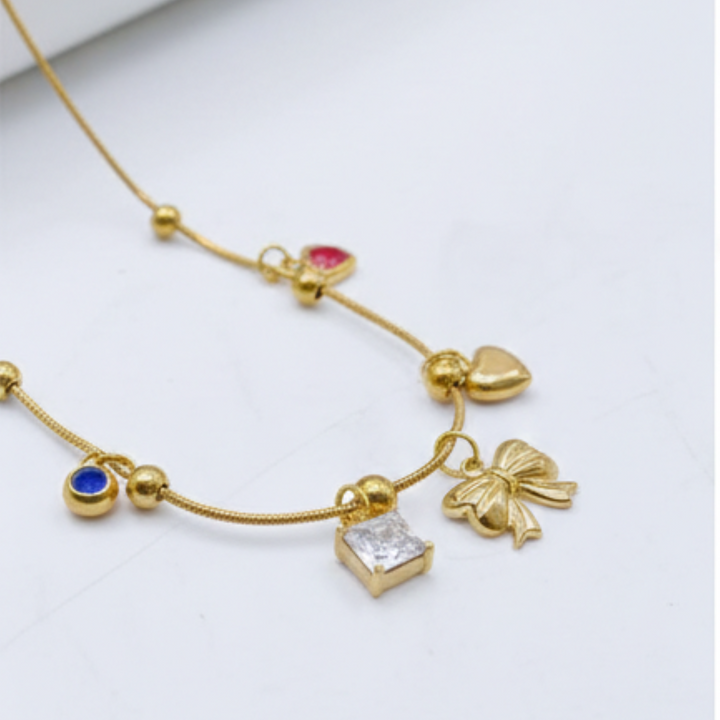 Golden Keepsake Bow Necklace