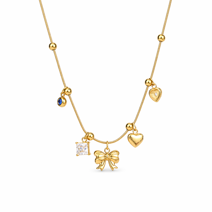 Golden Keepsake Bow Necklace