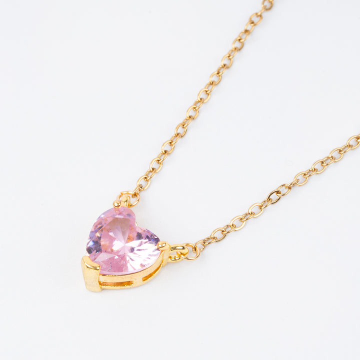 Pink Heart Dainty Necklace