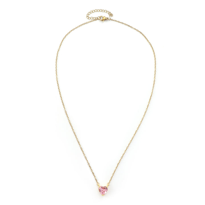 Pink Heart Dainty Necklace