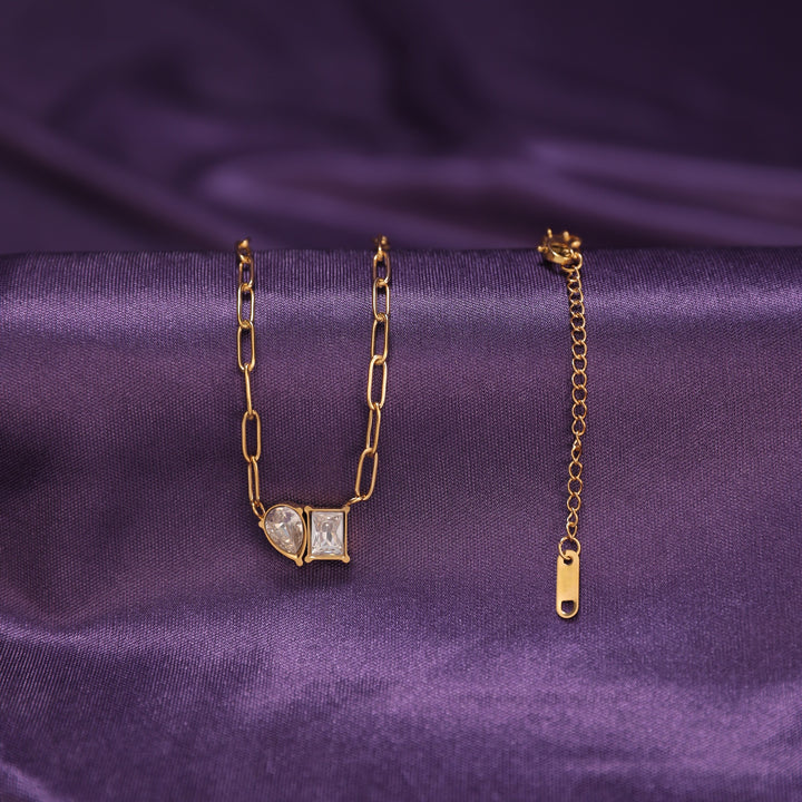 Twin Spark Paperclip Necklace