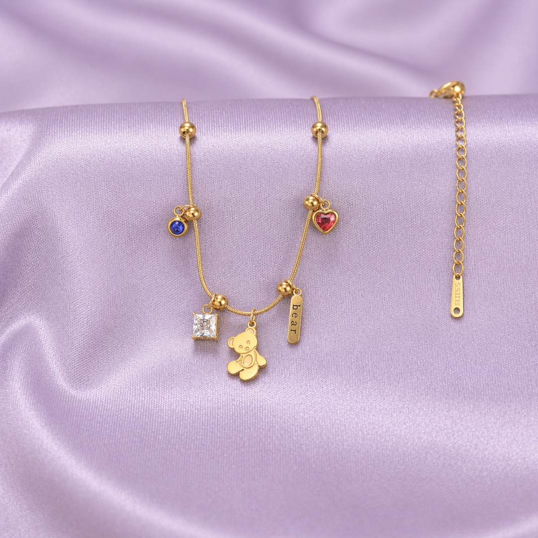 Playful Keepsake Teddy Necklace