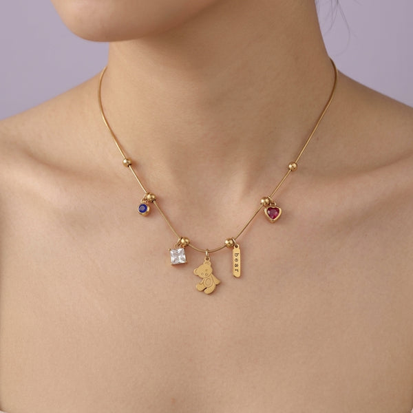 Playful Keepsake Teddy Necklace