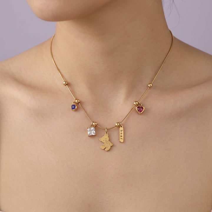 Playful Keepsake Teddy Necklace