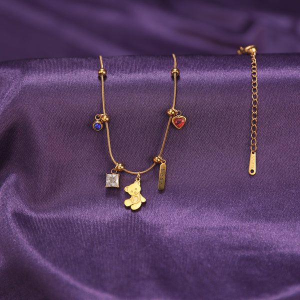 Playful Keepsake Teddy Necklace
