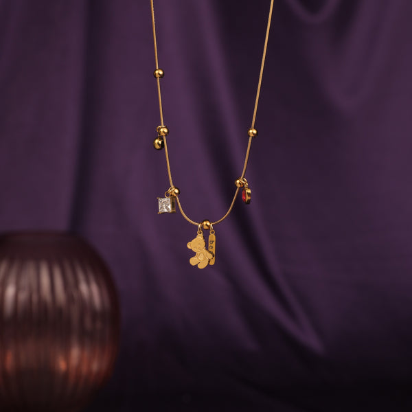 Playful Keepsake Teddy Necklace