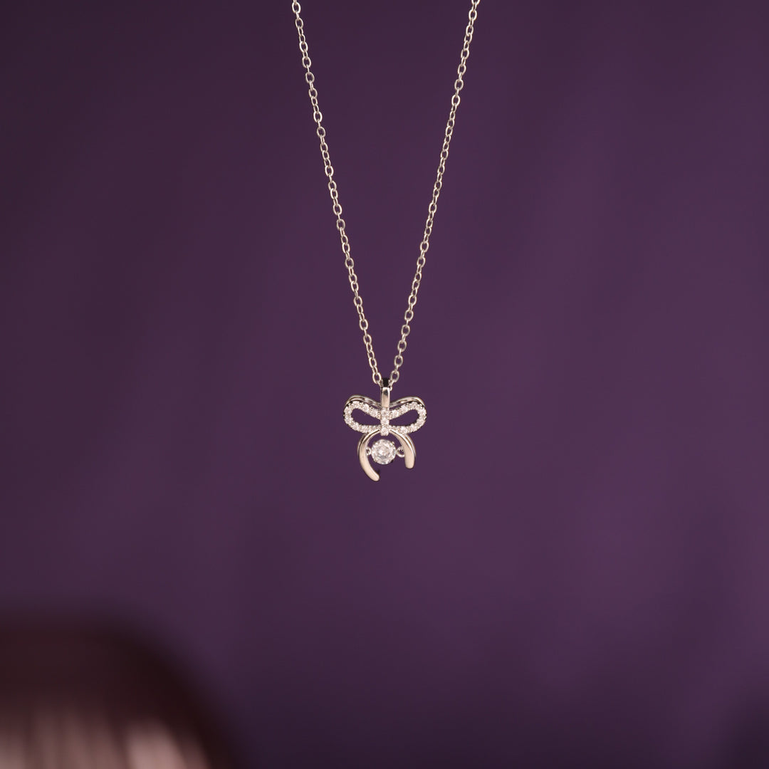 Luna Bow Charm Necklace