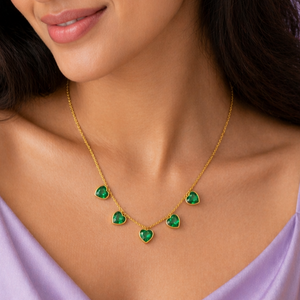 Emerald Heart Drop Necklace