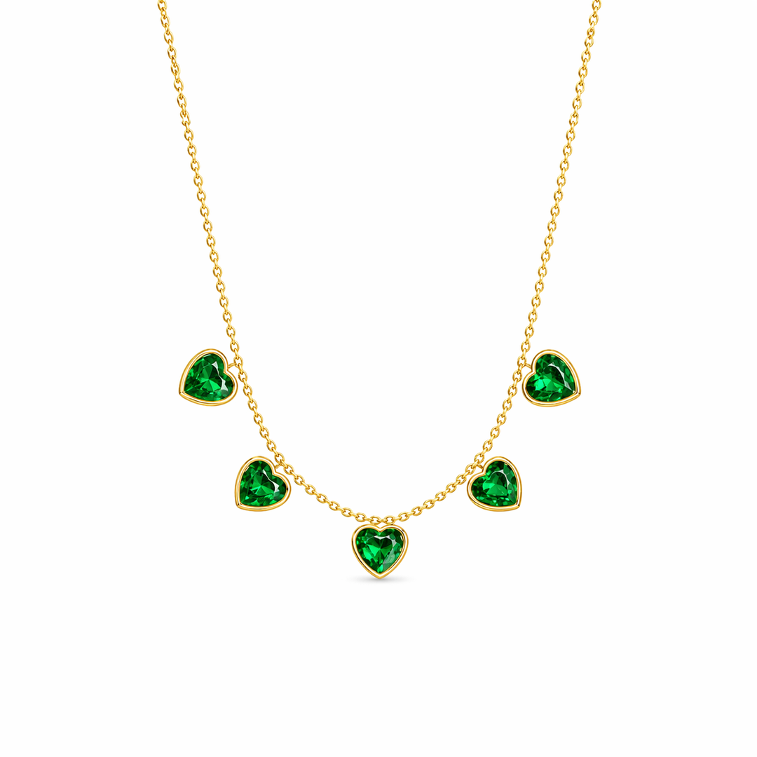 Emerald Heart Drop Necklace