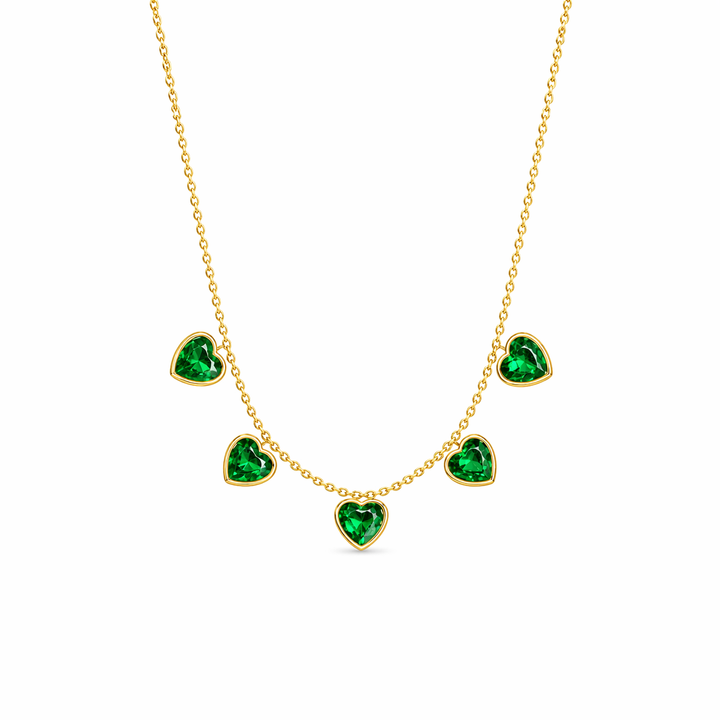 Emerald Heart Drop Necklace
