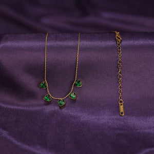 Emerald Heart Drop Necklace