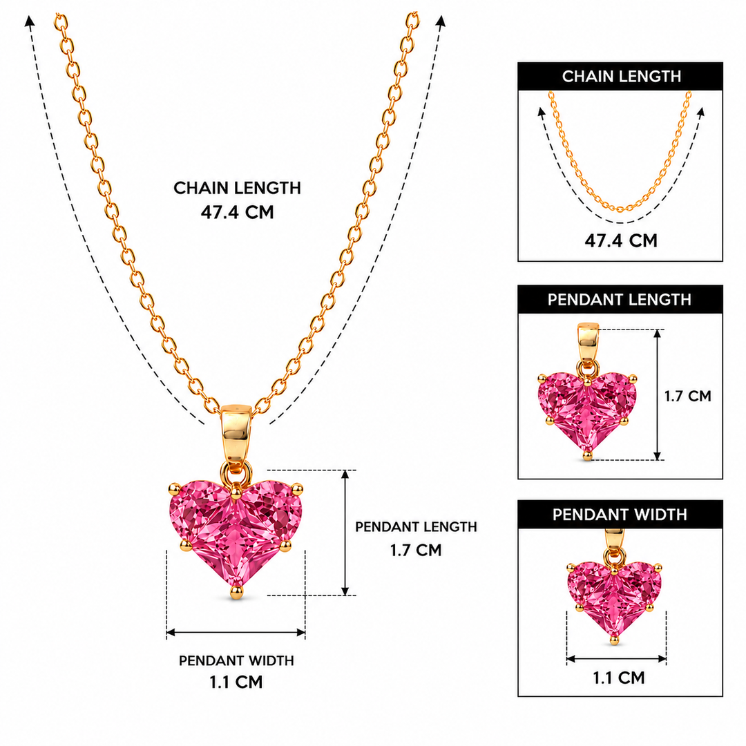 Dark Pink Heart Radiance Necklace