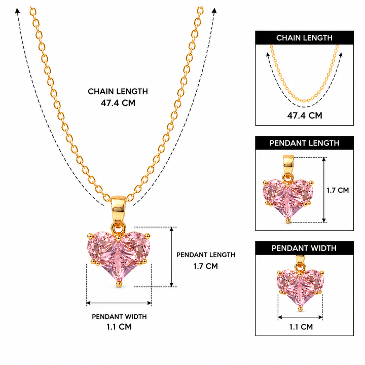 Pink Heart Radiance Necklace