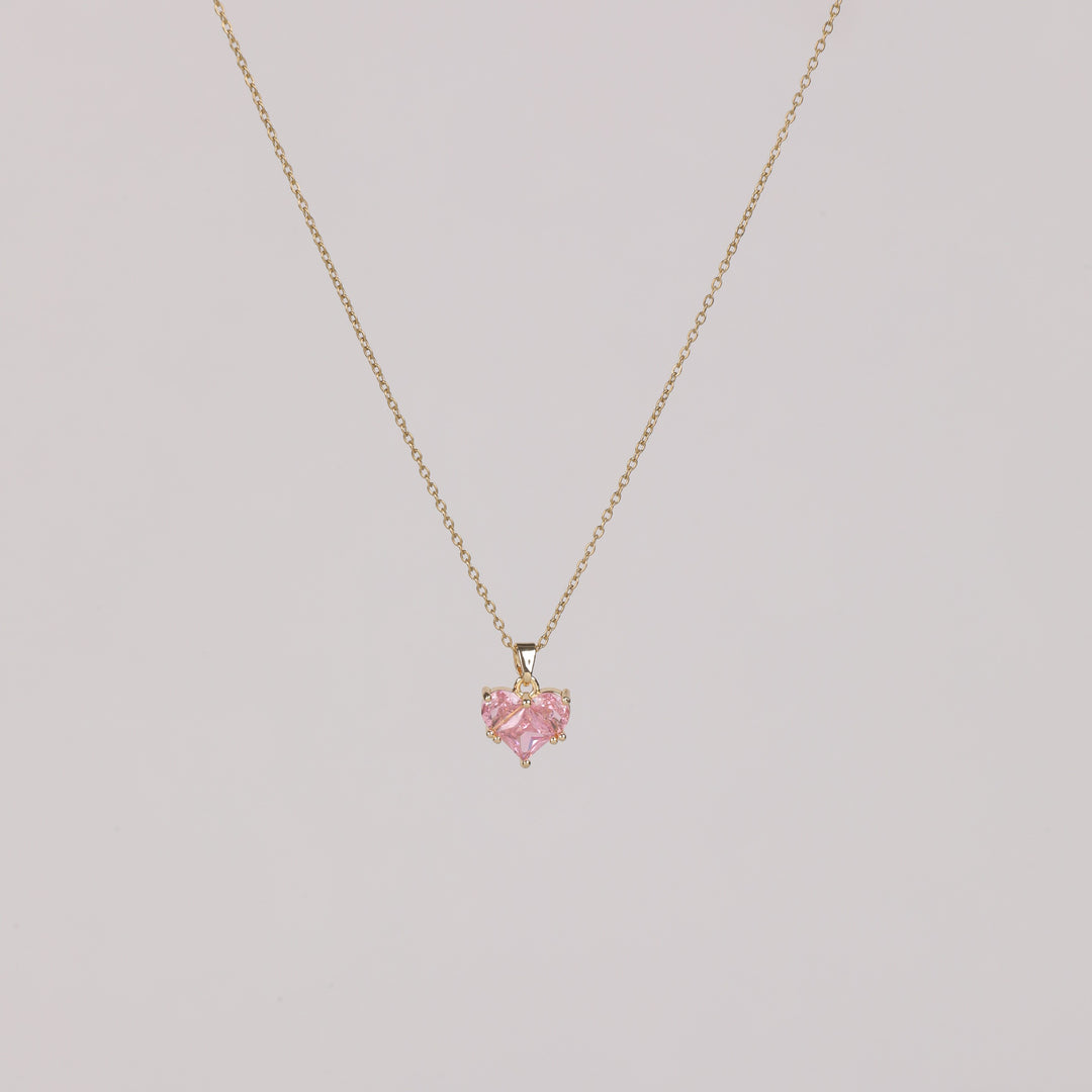 Pink Heart Radiance Necklace - Salty Accessories