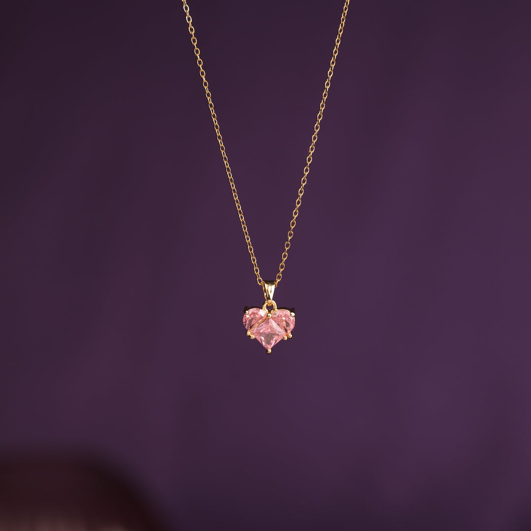 Pink Heart Radiance Necklace - Salty Accessories