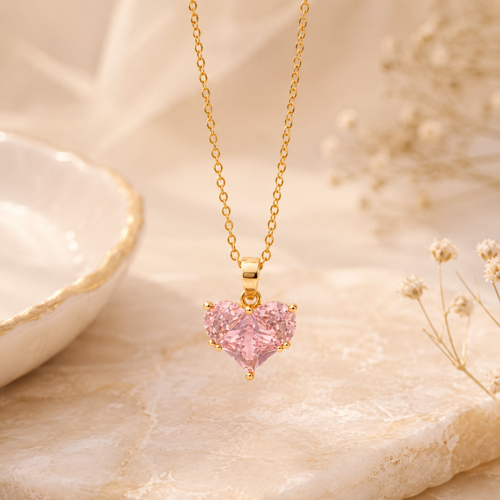 Pink Heart Radiance Necklace