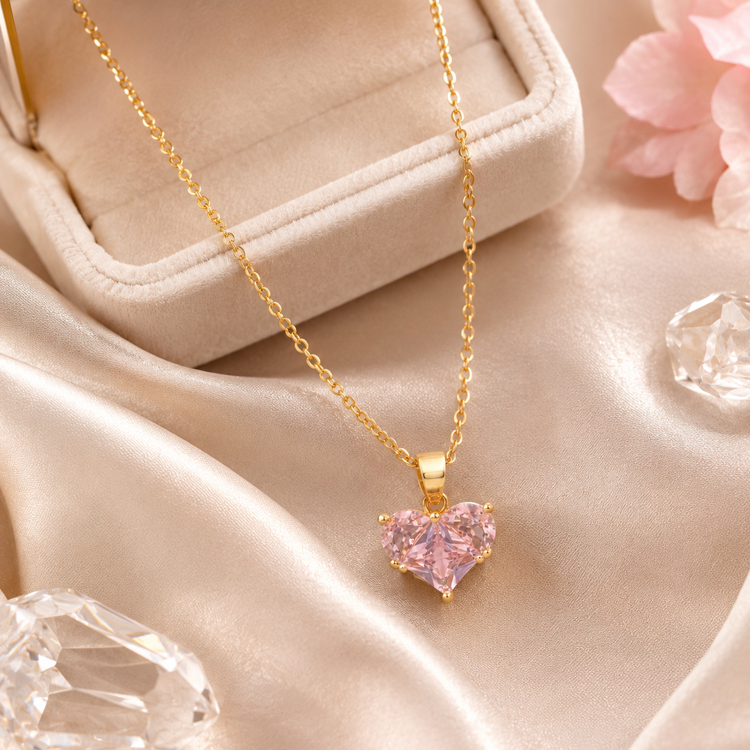 Pink Heart Radiance Necklace