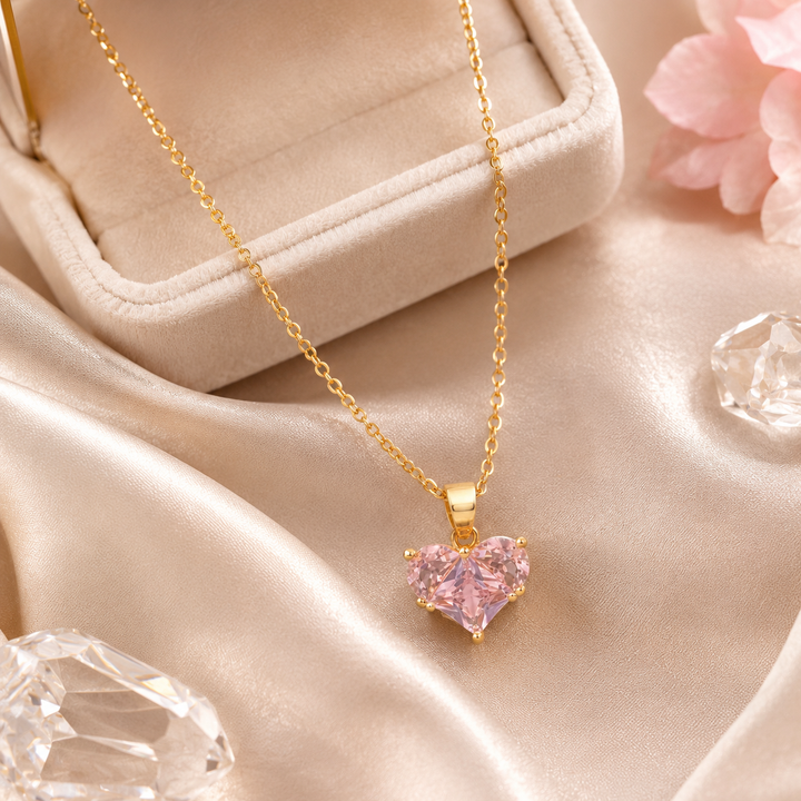 Pink Heart Radiance Necklace