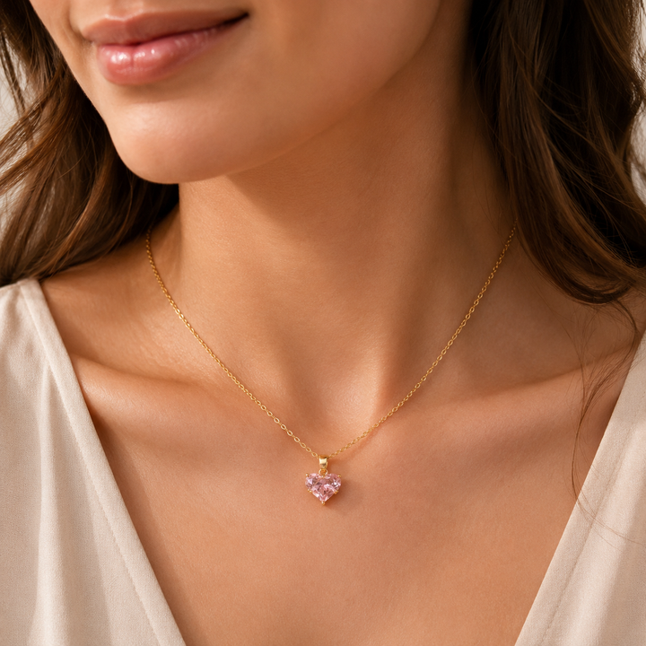 Pink Heart Radiance Necklace