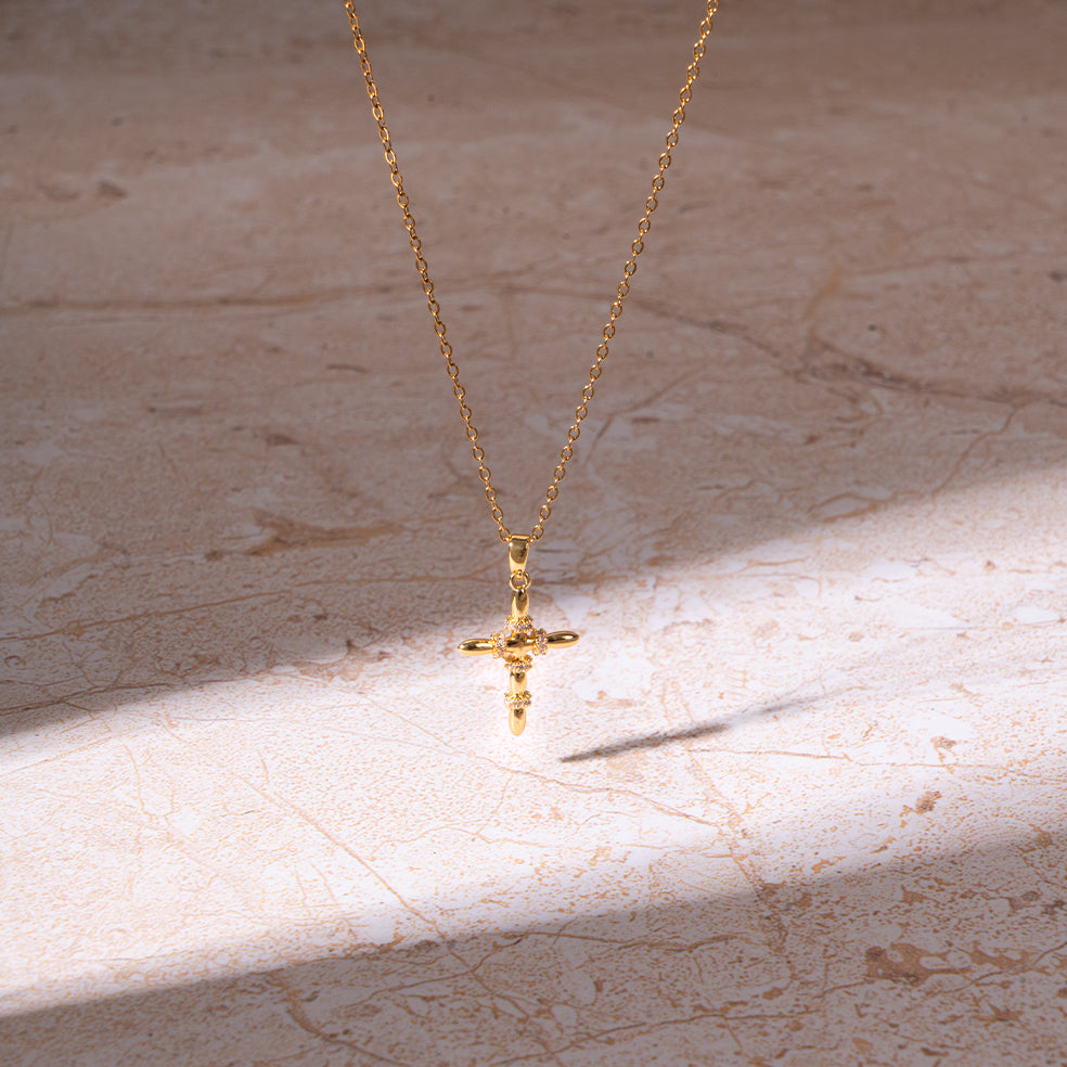 Golden Cross Pendant Necklace | Salty