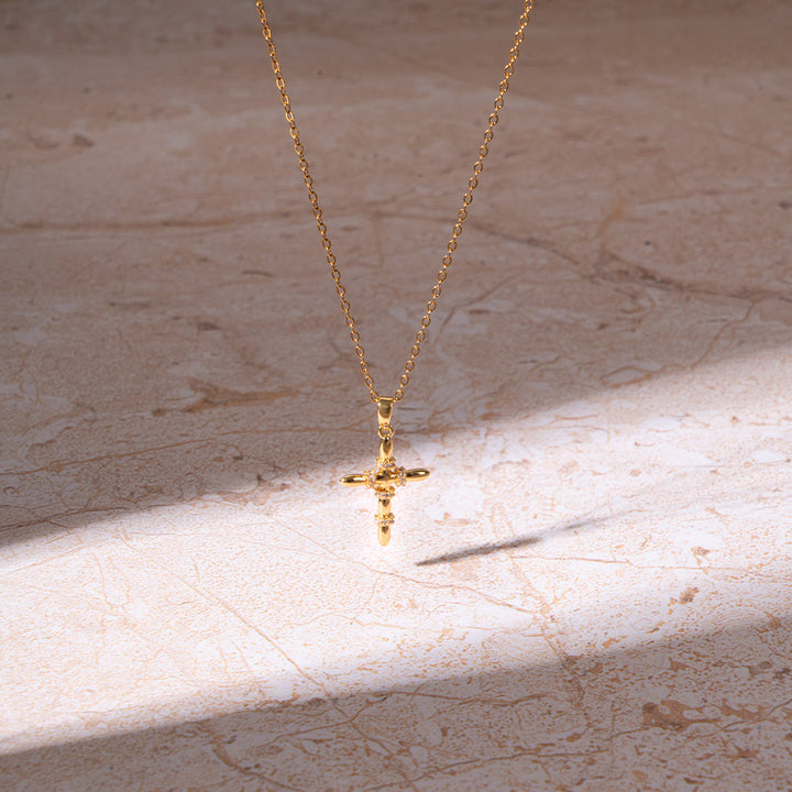 Golden Cross Pendant Necklace | Salty