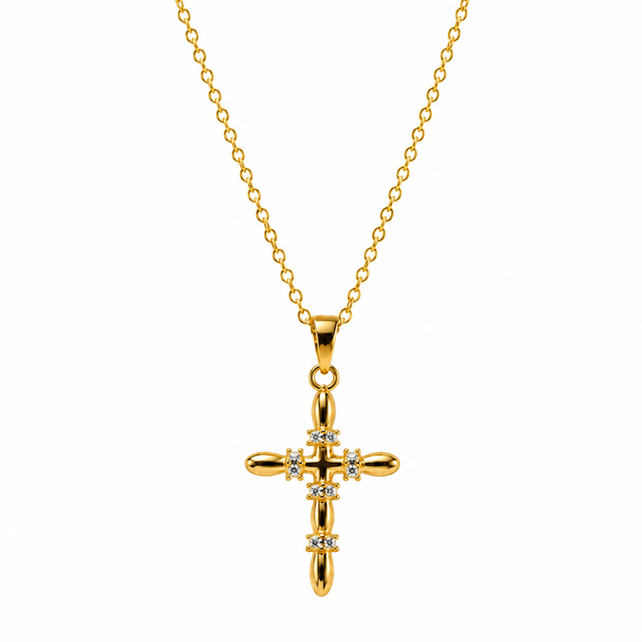Golden Cross Pendant Necklace | Salty