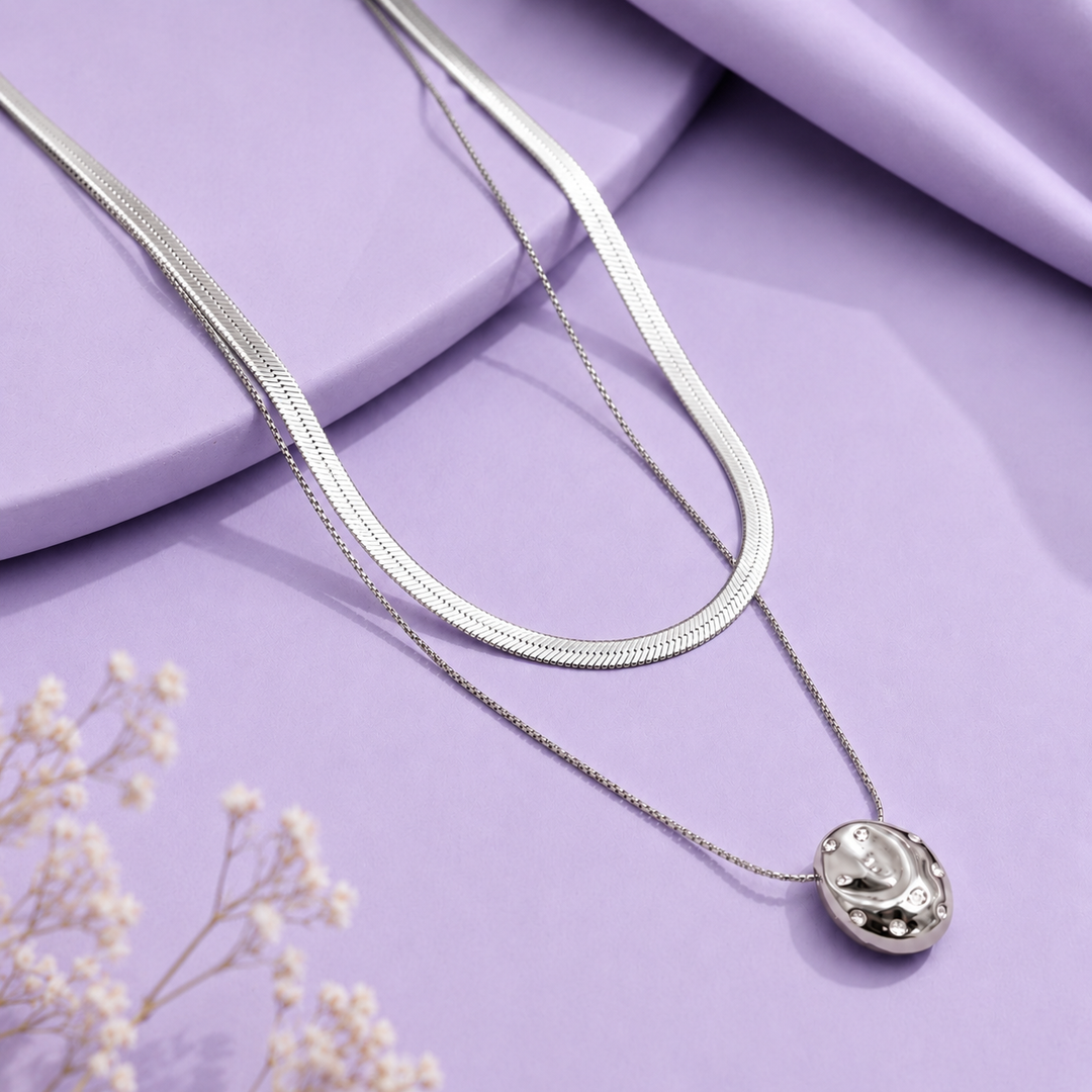Silver Pearl Glow Necklace | Salty