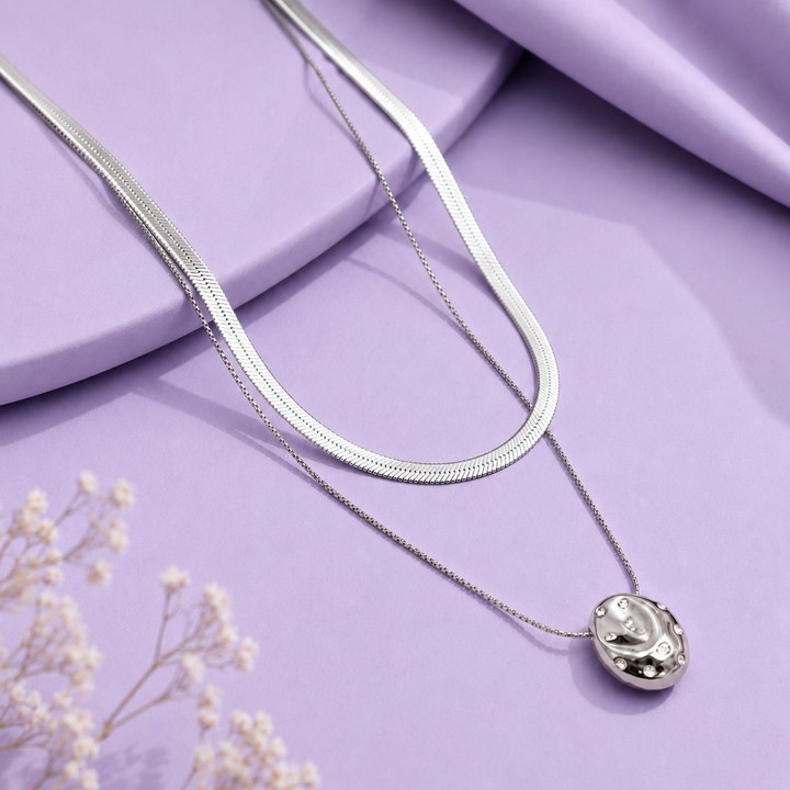 Silver Pearl Glow Necklace | Salty