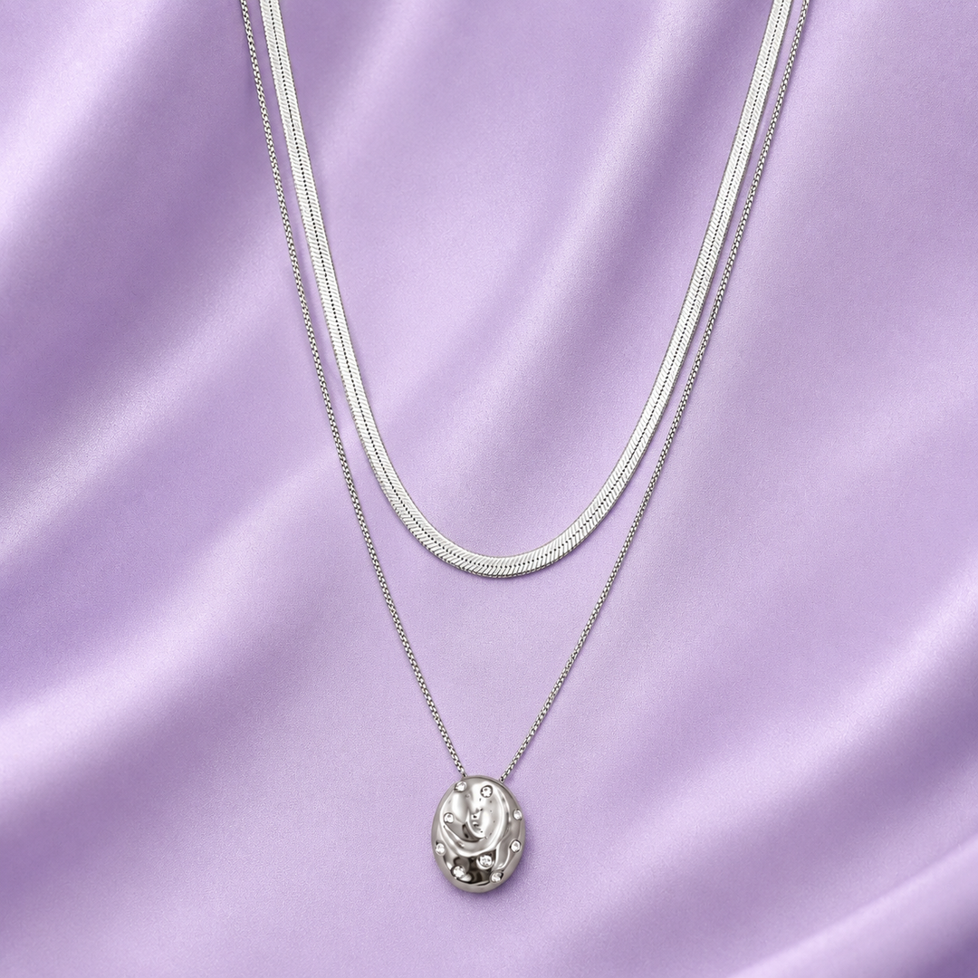 Silver Pearl Glow Necklace | Salty