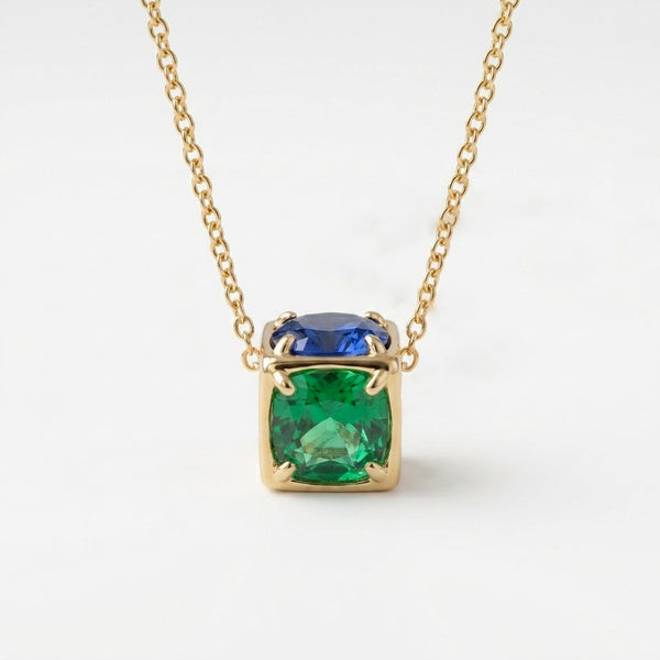 Golden Chain Pink Tag Necklace