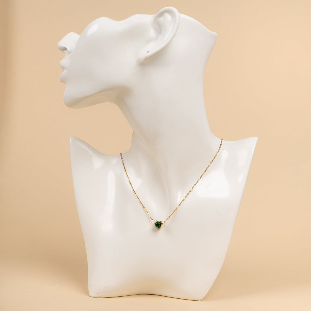 Golden Chain Pink Tag Necklace | Salty