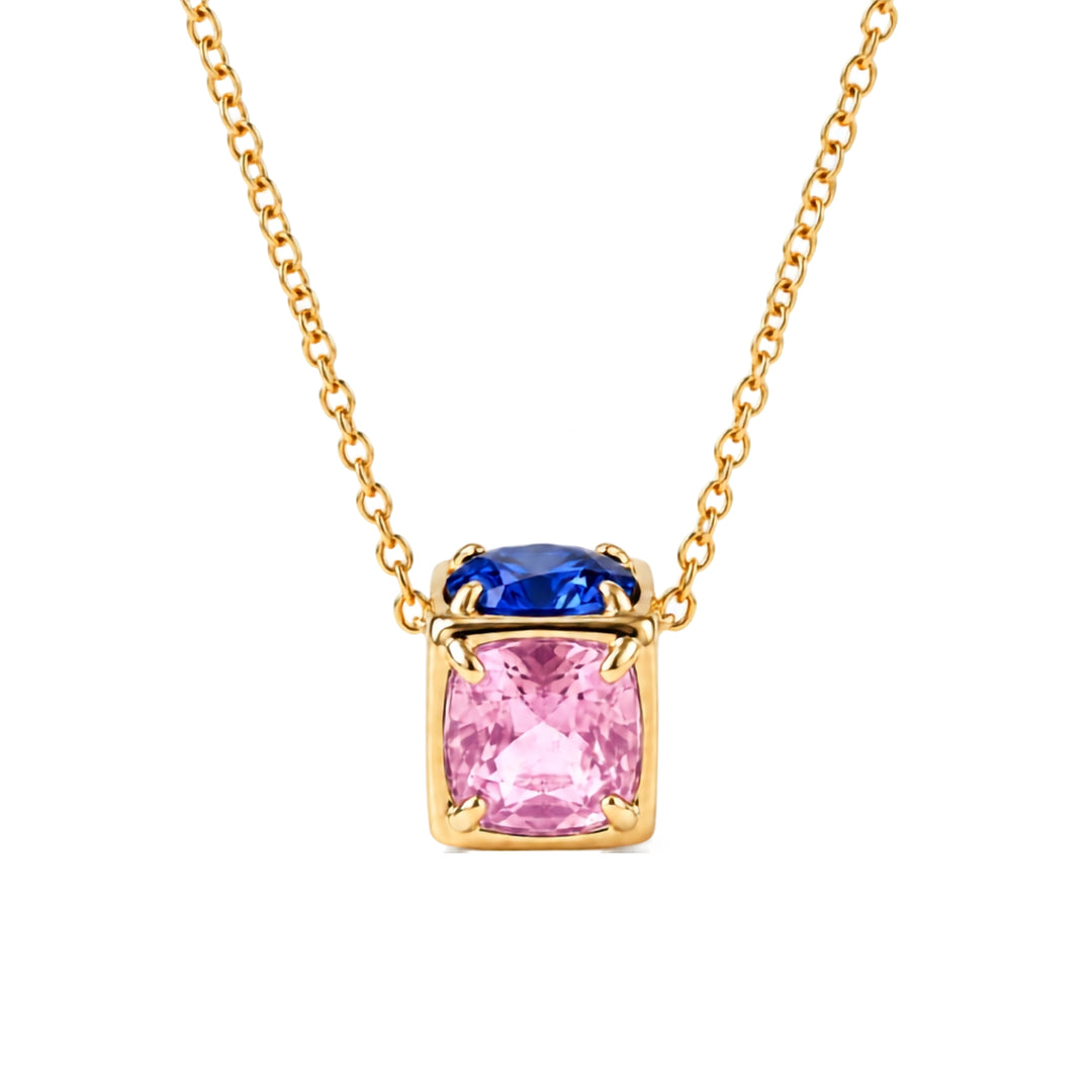 Golden Chain Pink Tag Necklace