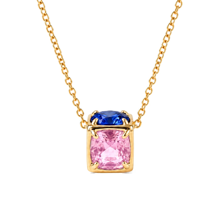 Golden Chain Pink Tag Necklace