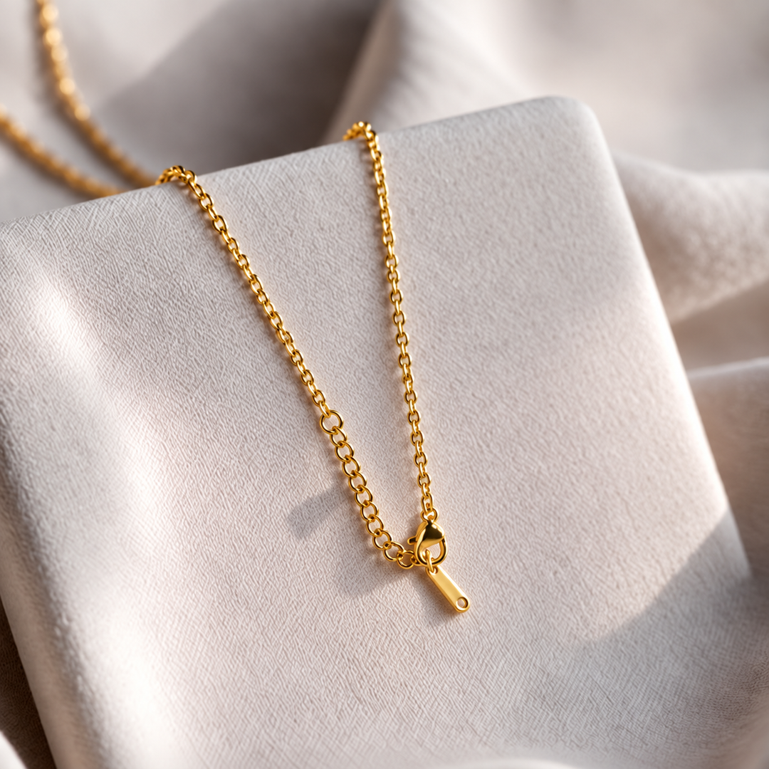 Golden Chain White Tag Necklace