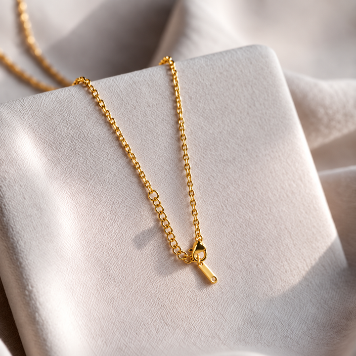 Golden Chain White Tag Necklace