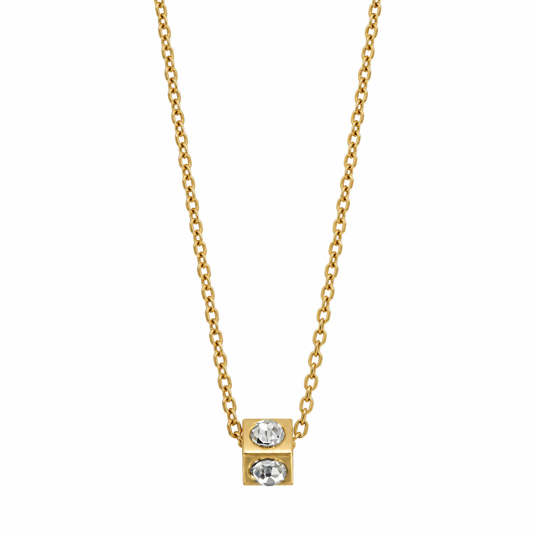 Golden Chain White Tag Necklace