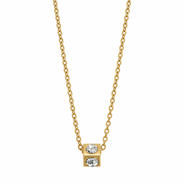 Golden Chain White Tag Necklace