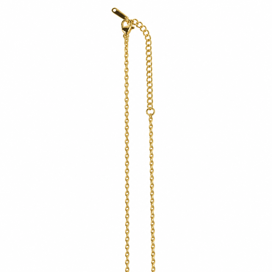 Golden Chain White Tag Necklace