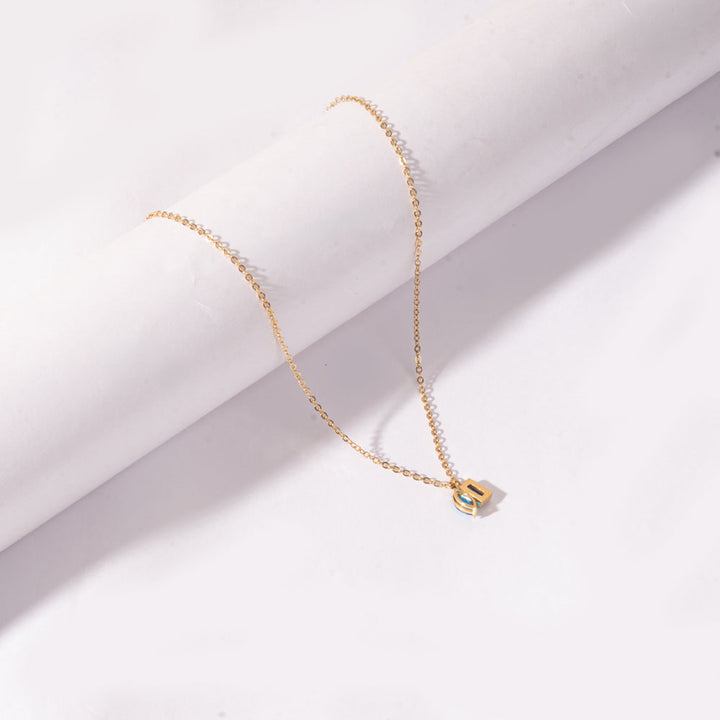 Golden Blue Stone Necklace | Salty