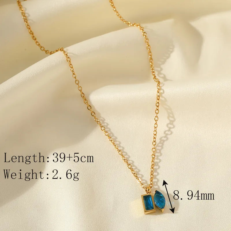 Golden Blue Stone Necklace