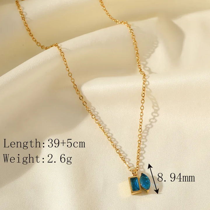 Golden Blue Stone Necklace